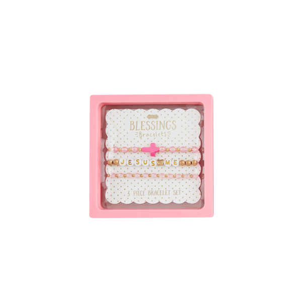 Pink Cross Beaded Bracelets