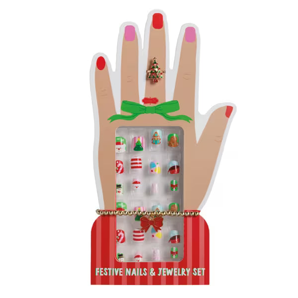 Christmas Nails And Jewelry Set
