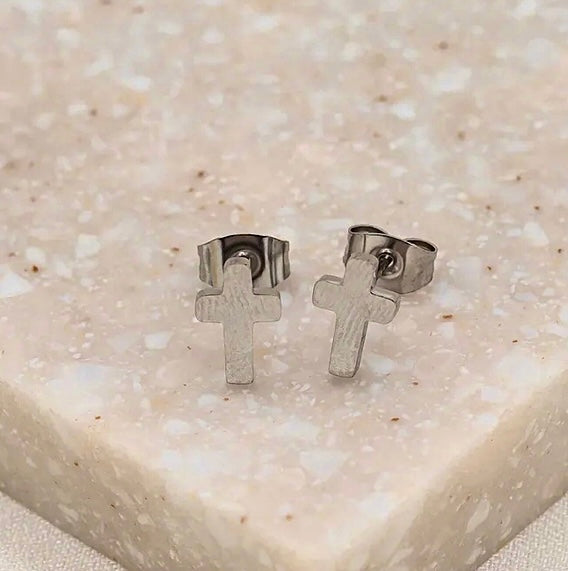 My Saint My Hero. Faith Petite Cross Earrings