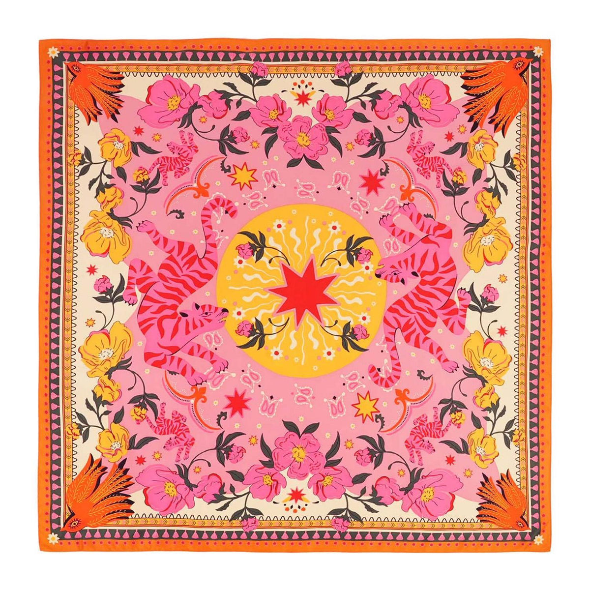 Bandidas Rose Medium Square Scarf Designed by Wild Paris