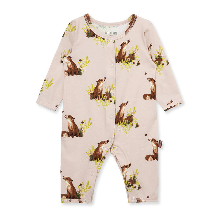 Girl Fox Button Romper