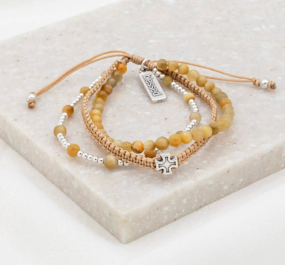My Saint My Hero Be Still Prayer Bracelet Tiger's Eye