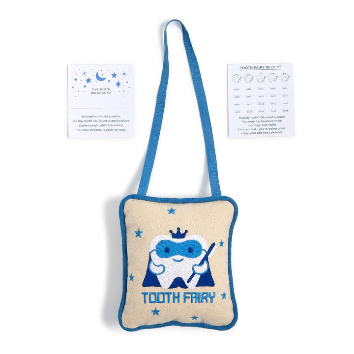 Blue Tooth Fairy Embroidered Pillow Door Hanger Decor with Note Card