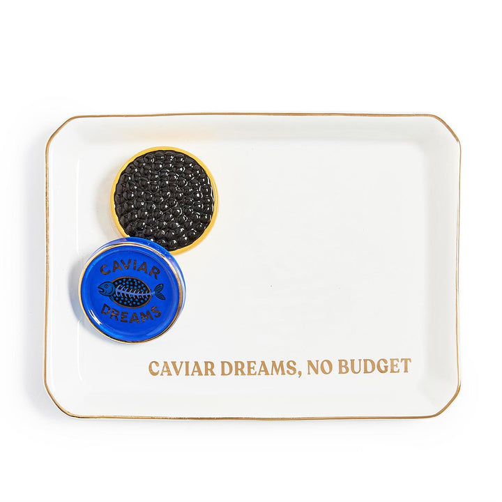 Caviar Dreams Icon Trinket Tray with Saying in Gift Box