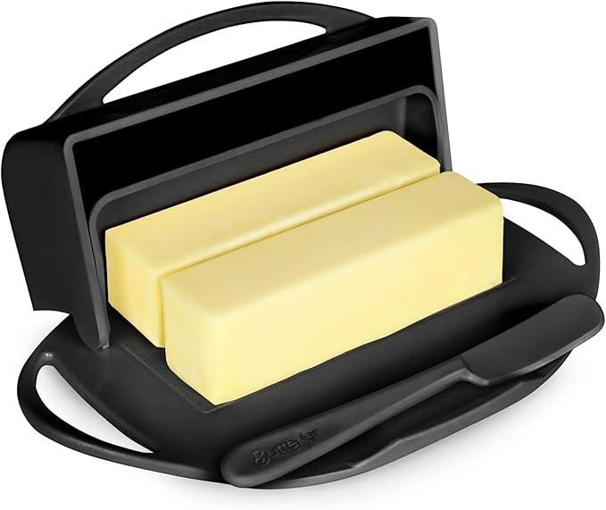 Butter Dish with Attached Flip-Top Lid