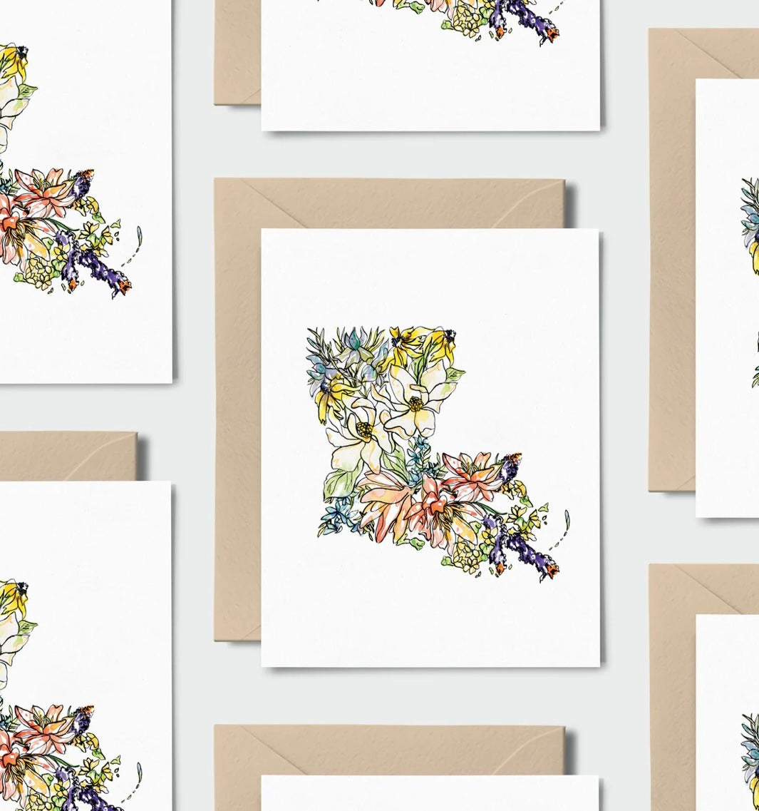 Louisiana Wildflowers State Notecard Set