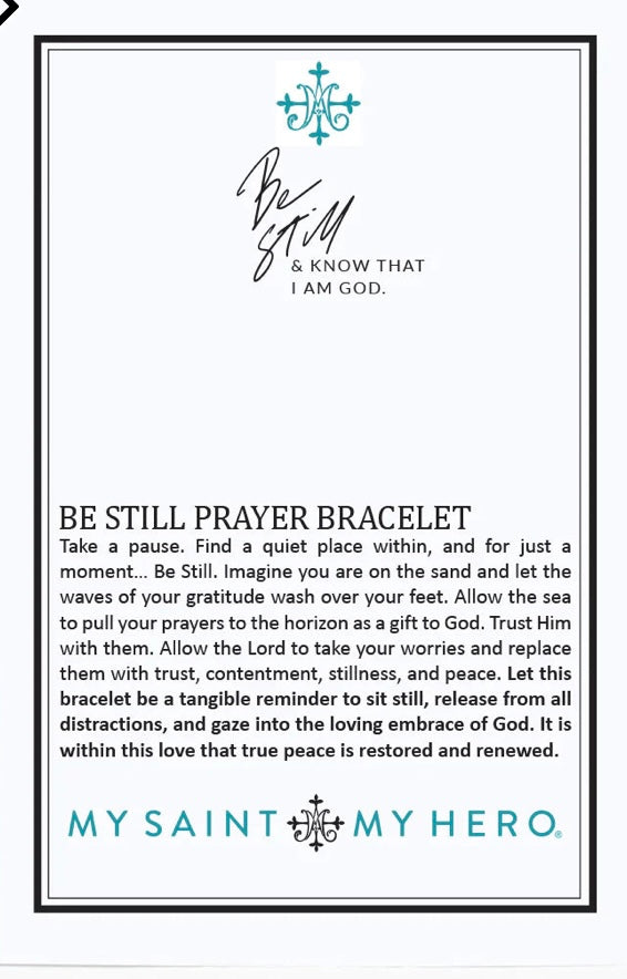 My Saint My Hero Be Still Prayer Bracelet Tiger's Eye