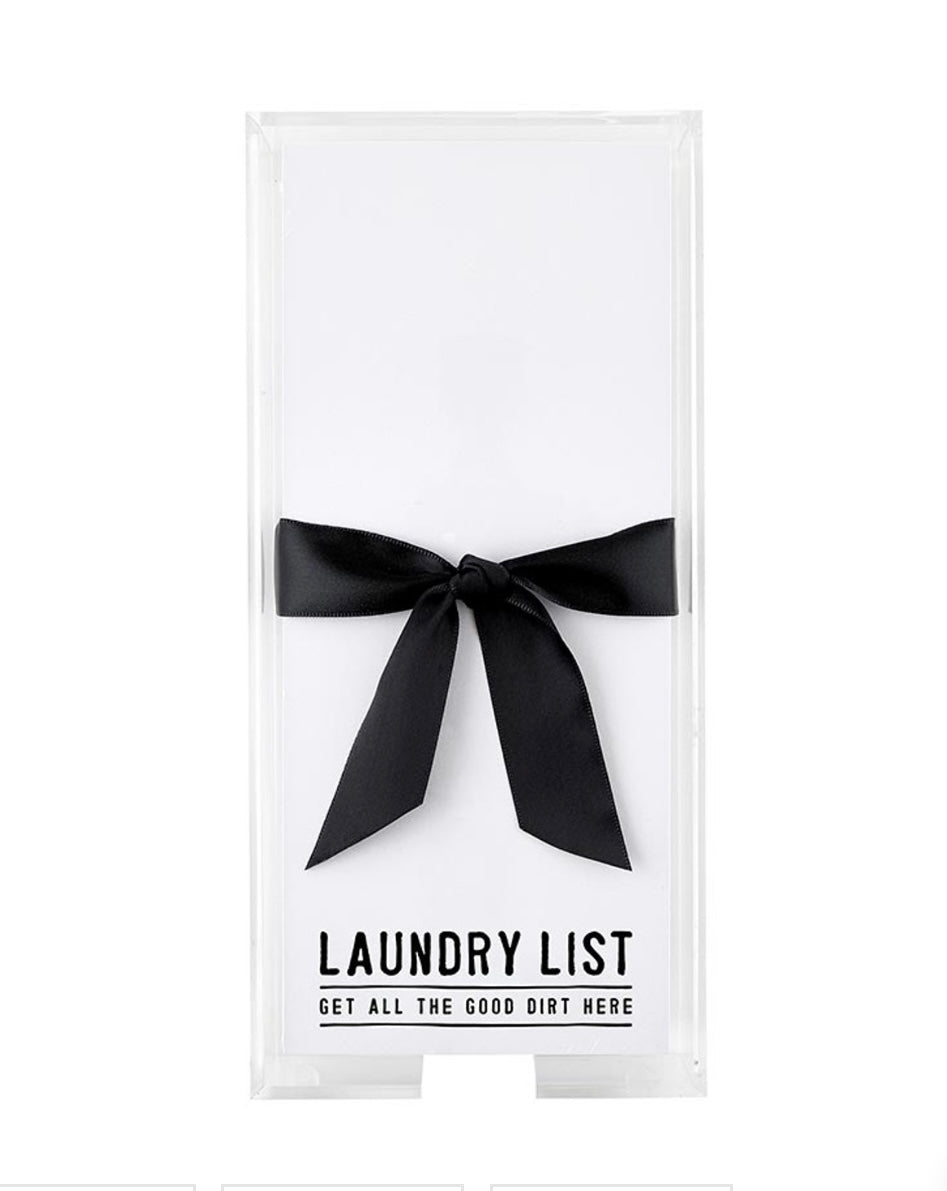 Rectangle Notepaper with Acrylic Tray - Laundry List