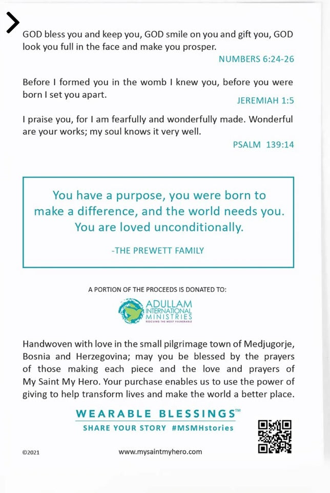 My Saint My Hero Wonderfully Made Bracelet