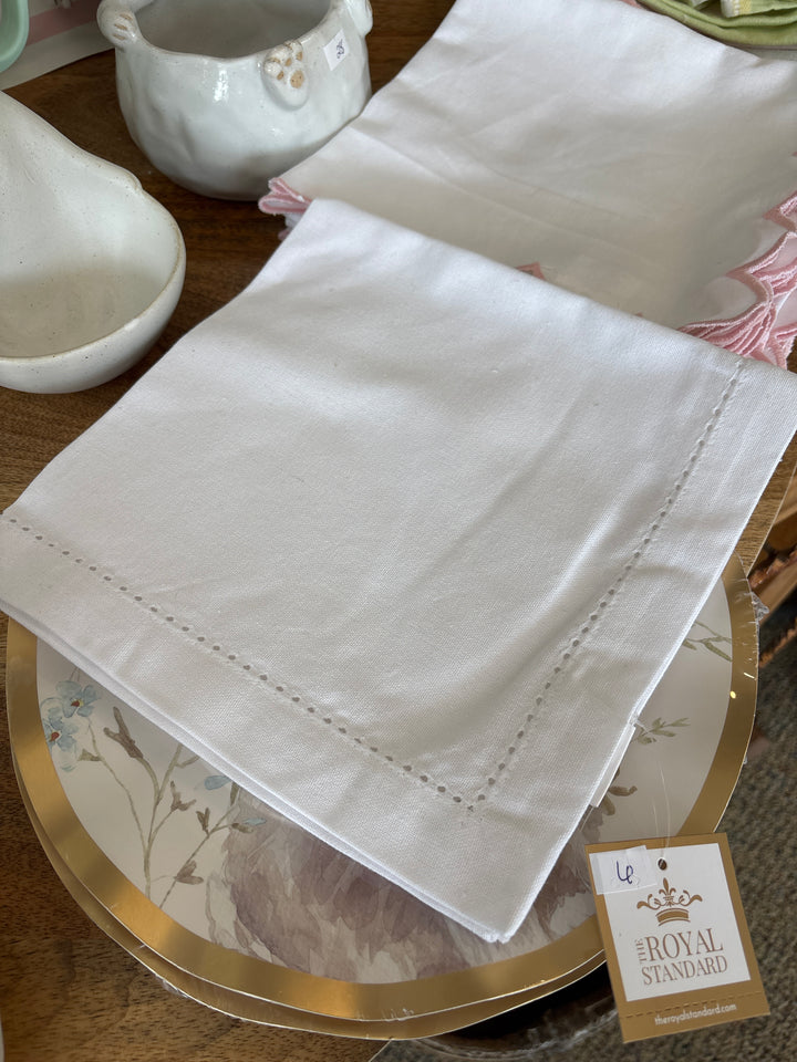 Hemstitch Napkin in White