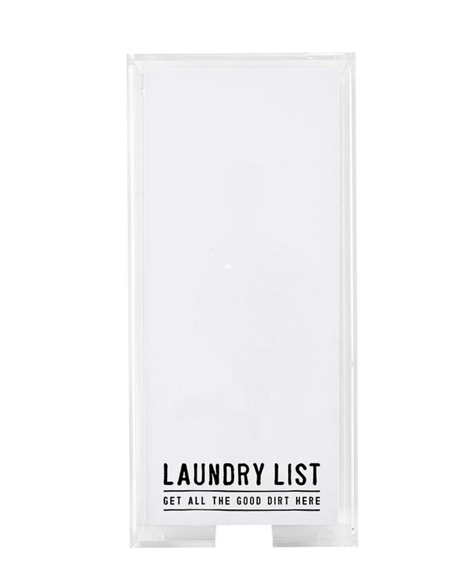 Rectangle Notepaper with Acrylic Tray - Laundry List