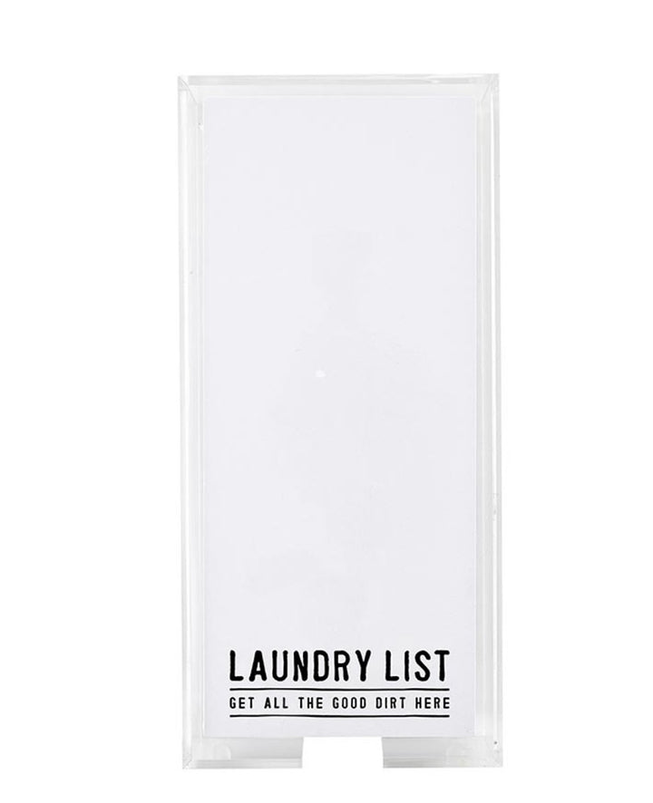 Rectangle Notepaper with Acrylic Tray - Laundry List