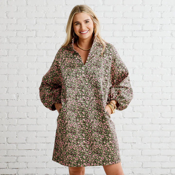 Betsy Collar Floral Jacquard Dress