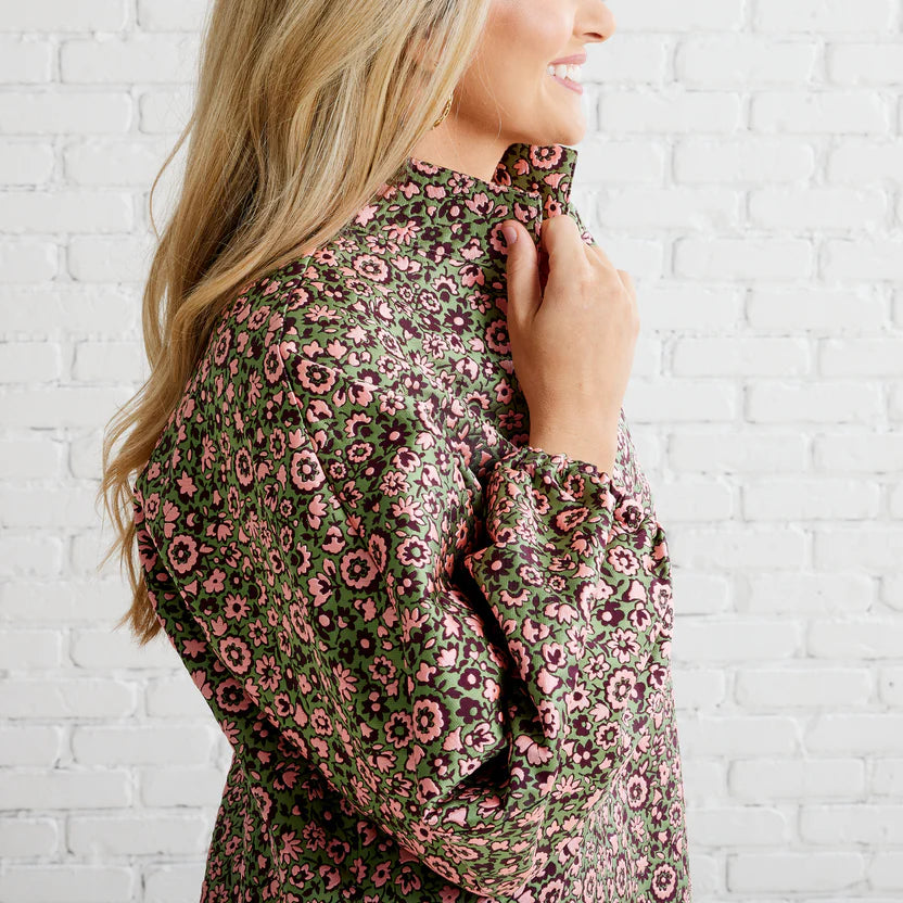 Betsy Collar Floral Jacquard Dress