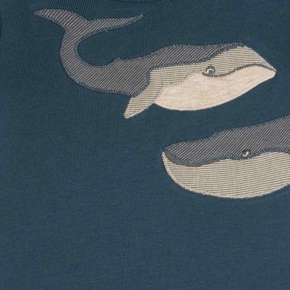 Blue Whale Appliqué Organic Cotton One Piece