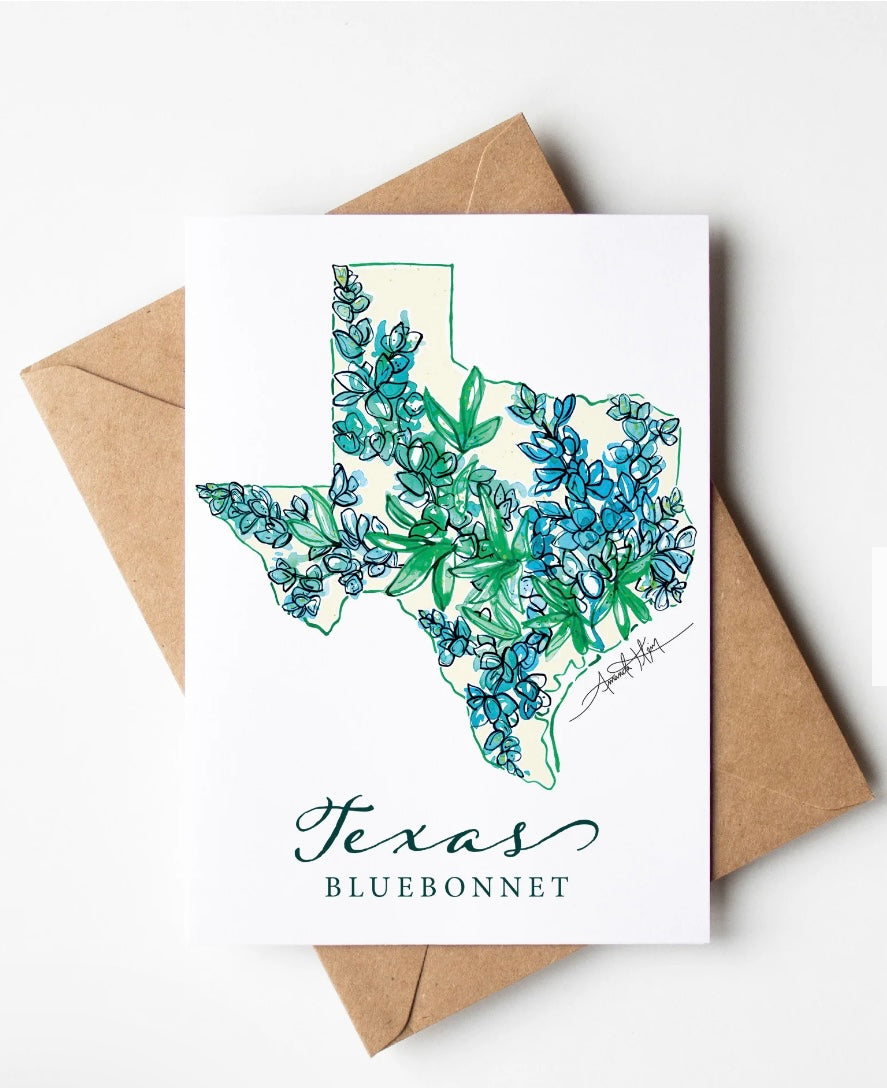 Texas Bluebonnet State Flower Notecard Set