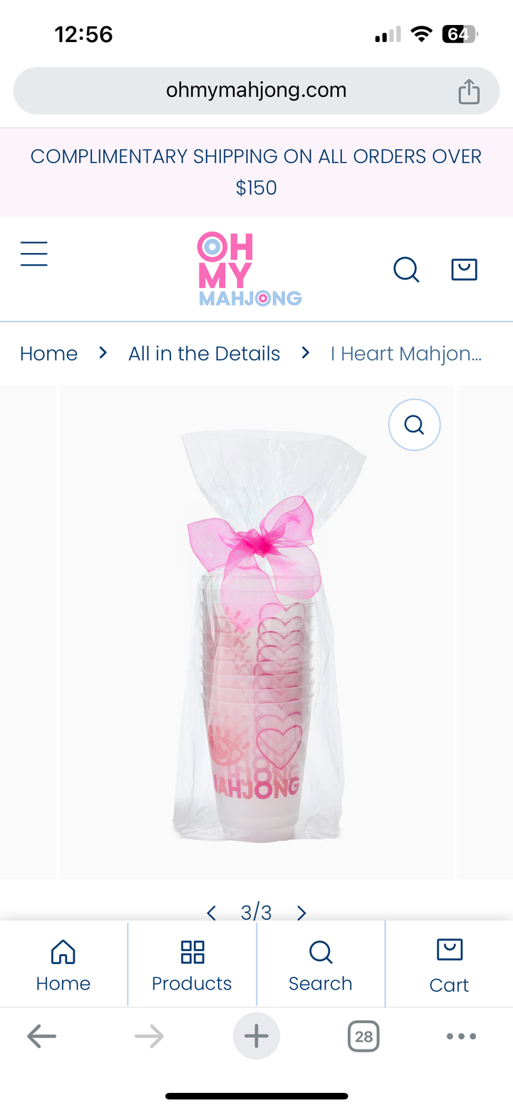 I Heart Mahjong Cups