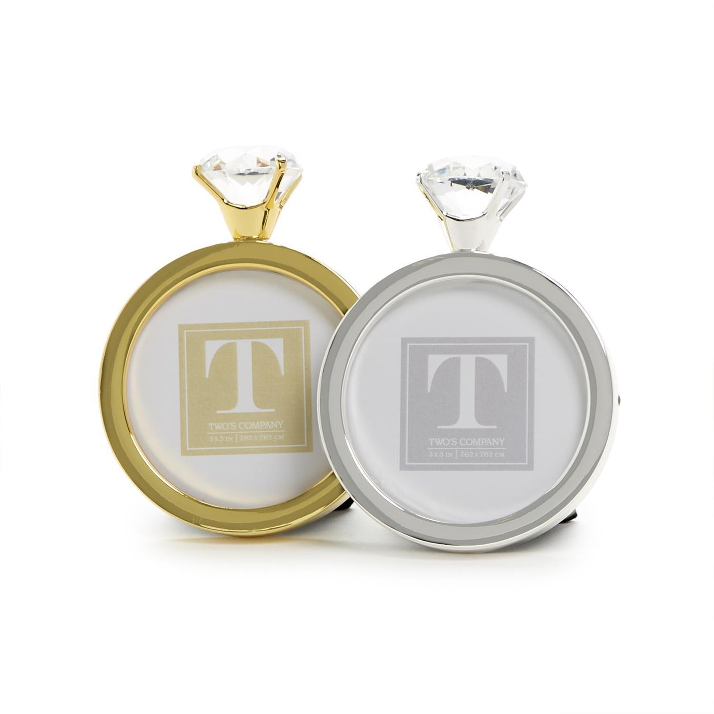 Round Diamond Ring Photo Frame Asst 2 Colors