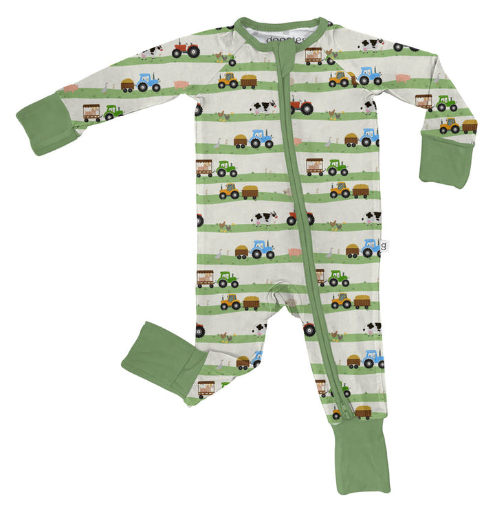 Farm Stripe Zip Pjs