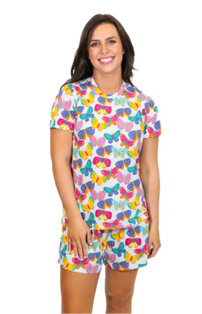 Jane Marie “Shake it off” pajama set-top and shorts