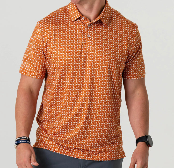 Performance Polo - Texas - Orange & White