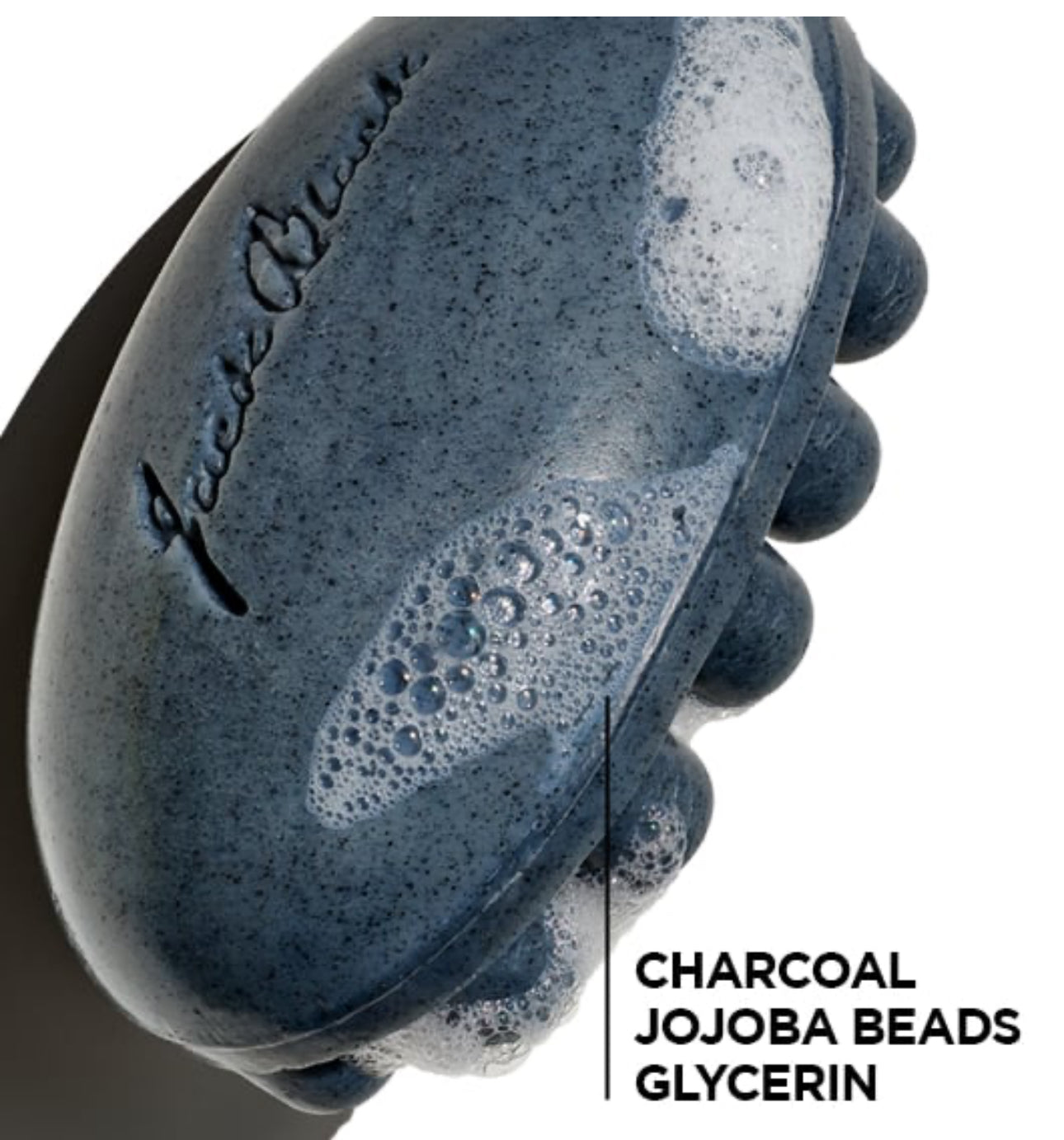 Charcoal Body Bar Massaging Soap with Jojoba & Seaweed Extract