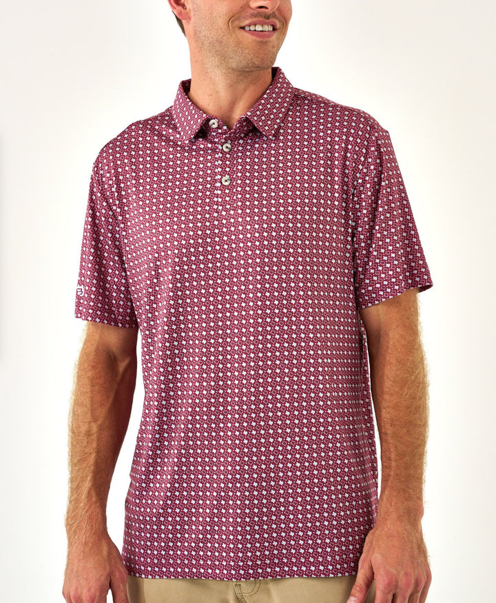 Performance Polo - Texas - Maroon & Grey