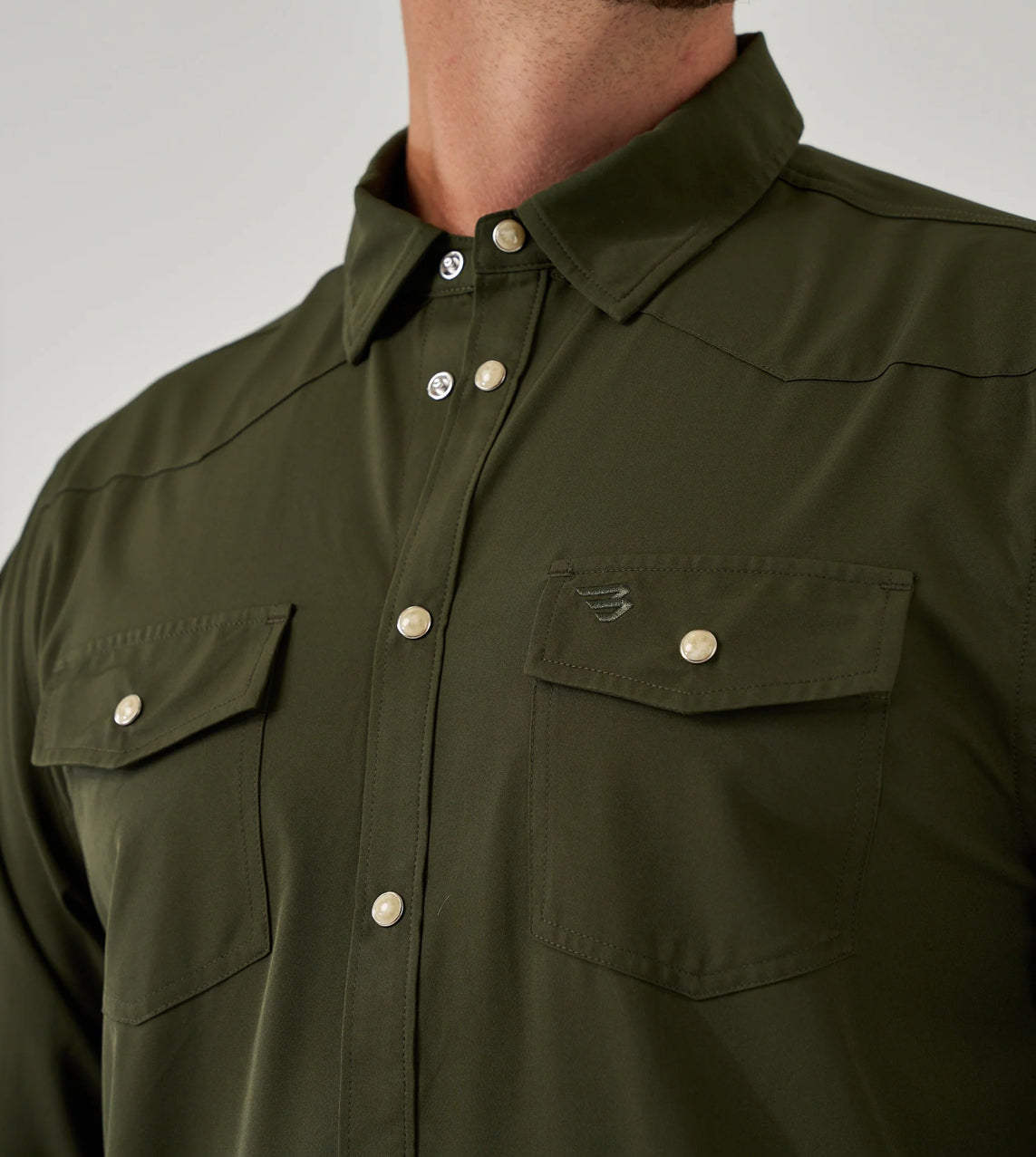 Long Sleeve - Performance Western Shirt - Mallard Green