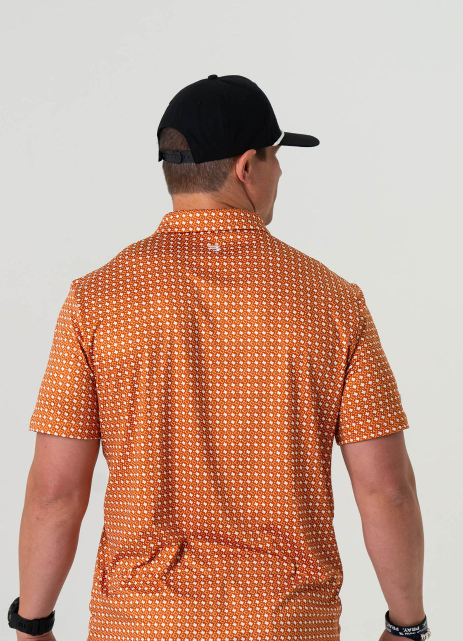 Performance Polo - Texas - Orange & White