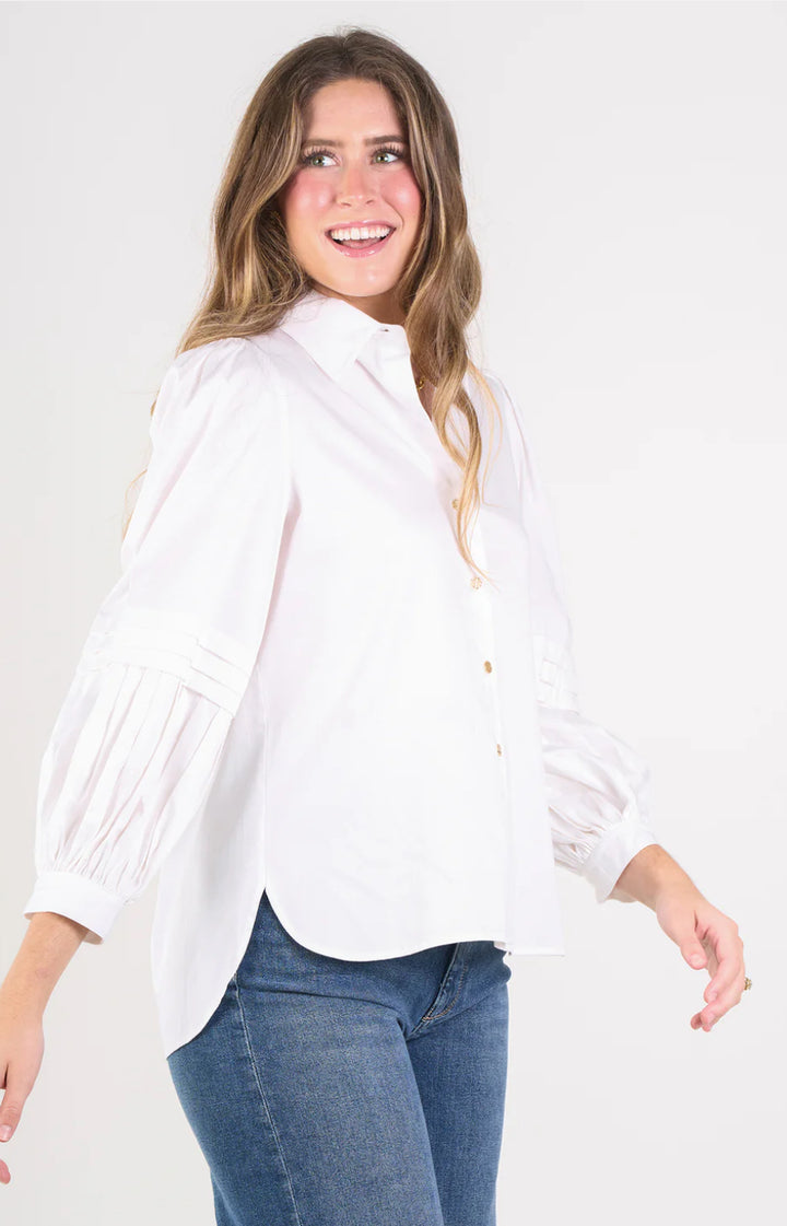 Oxford White Collared Poplin