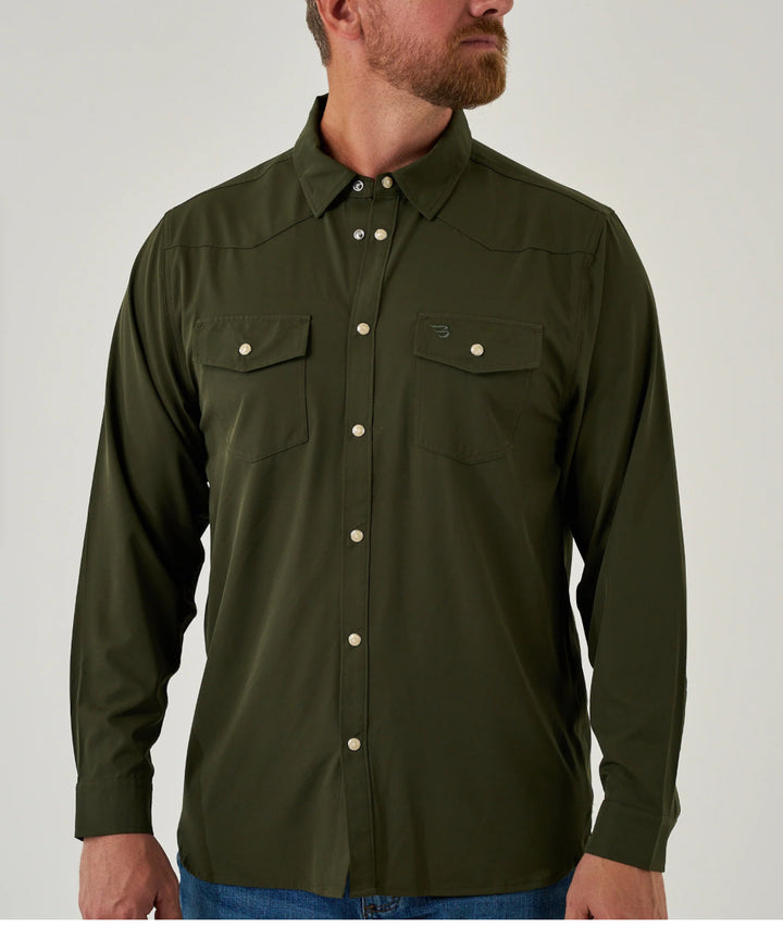 Long Sleeve - Performance Western Shirt - Mallard Green