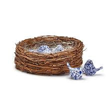 Chinoiserie Blue Floral Robin