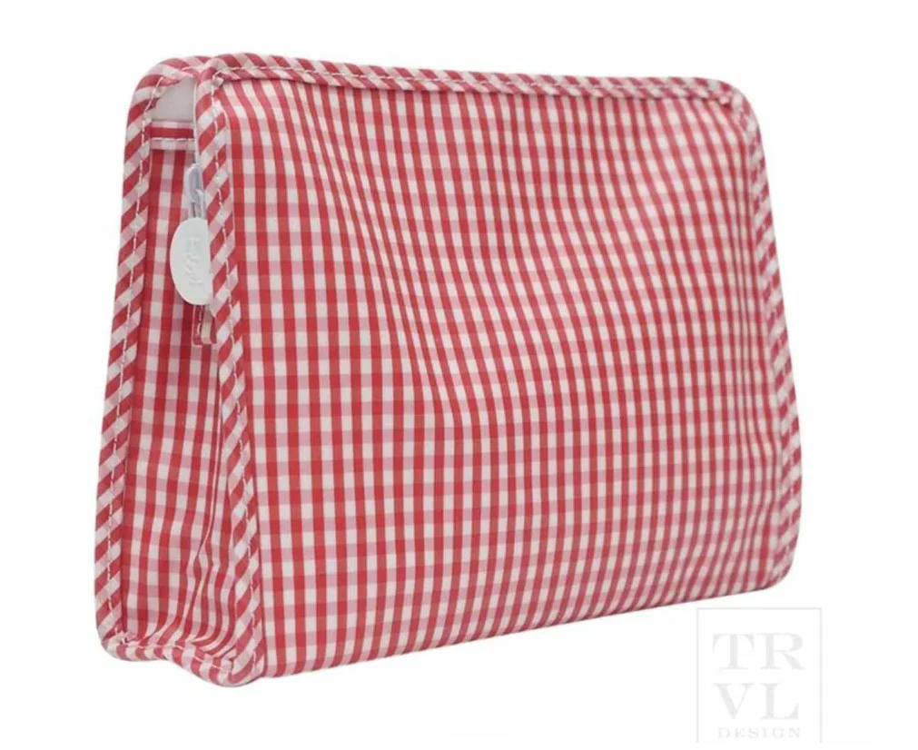 TRVL Roadie Medium Zip Pouch - Gingham Red