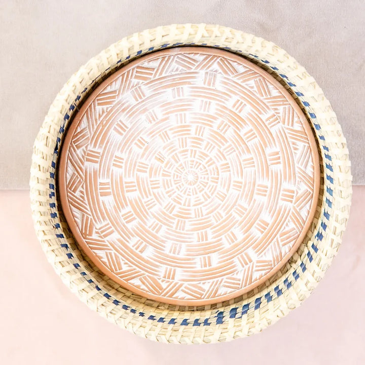 Ivy Swirls Round Bread Warmer Basket