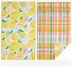 Lemon Plaid Microfiber Towel