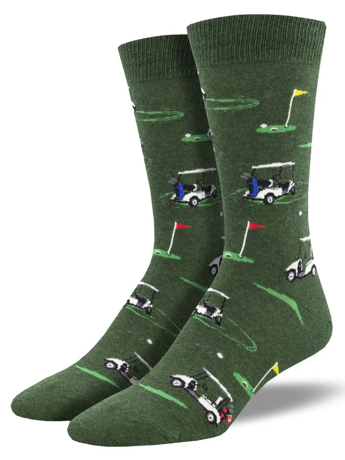 Mens Putting Around Socks Green