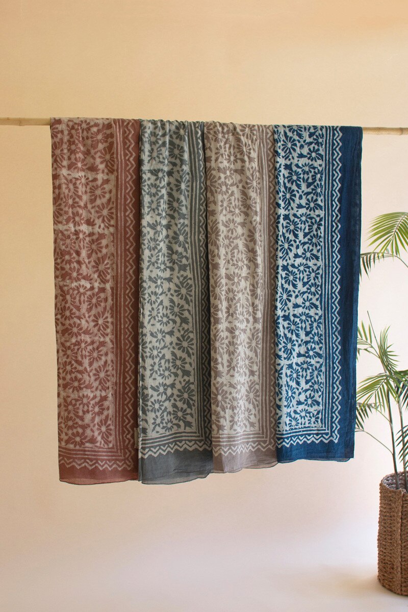 Mud-Block-Printed Scarves
