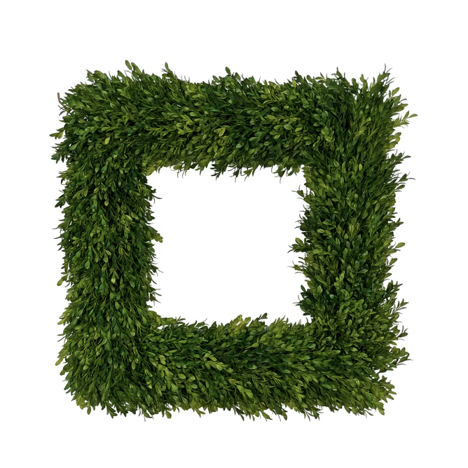 Square Boxwood Wreath-24"