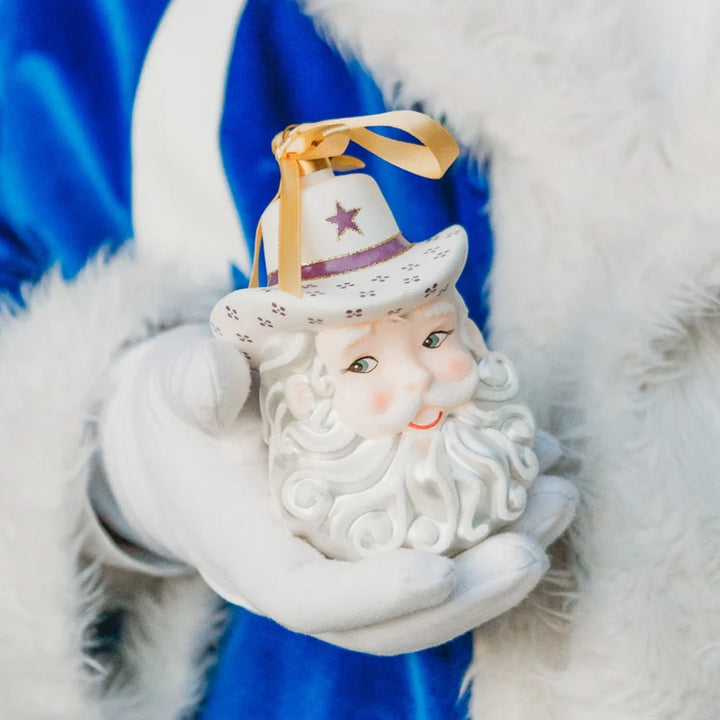 Game Day Purple Cowboy Santa 2026 Edition Texan Christmas Ornament