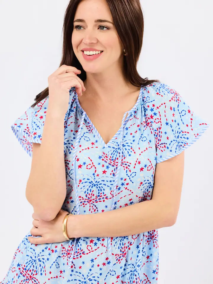 Mary Square Lillian Dress | Star Spangled Blue
