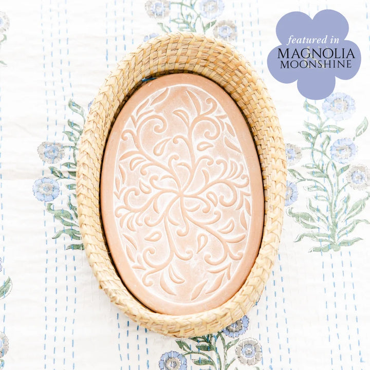 Ivy Swirls Oval Bread Warmer Basket