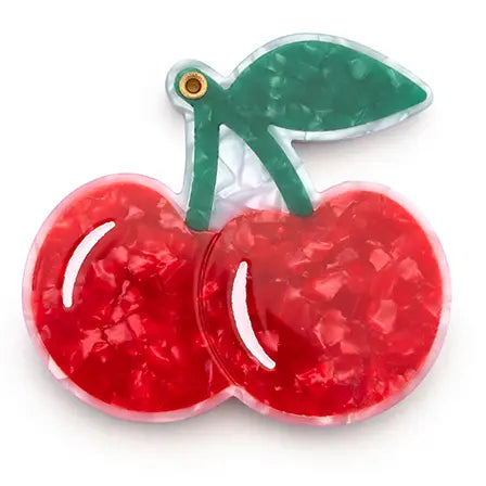 Swing-Hinge Folding Compact Mirror - Cherries - Red & Green