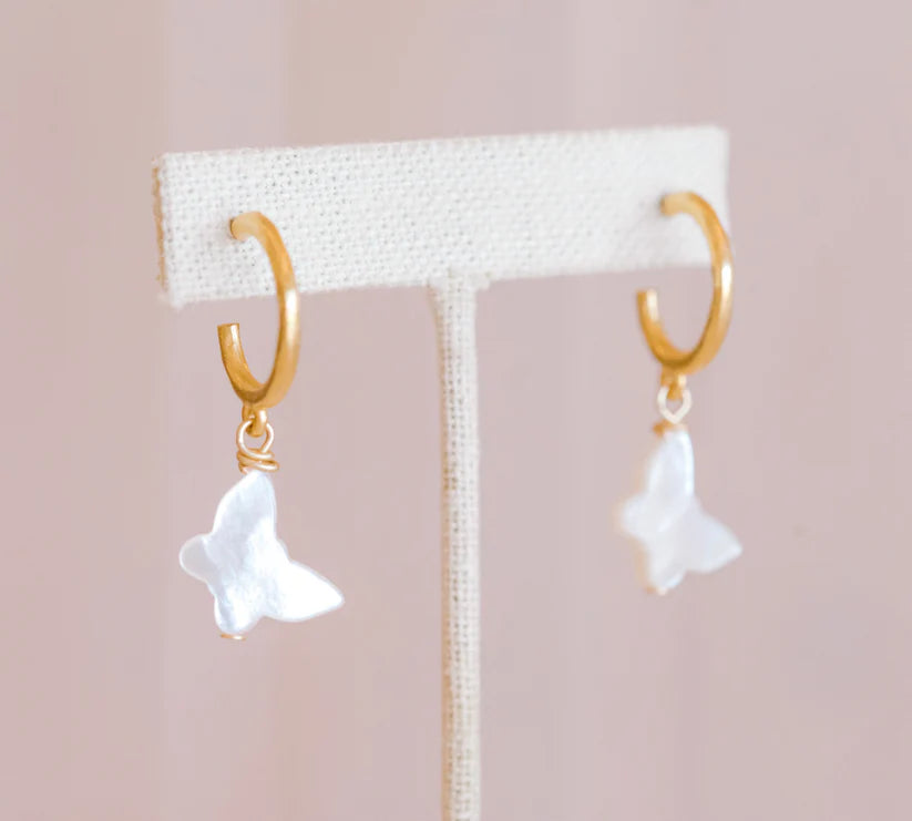 Mother of Pearl Flutterby Earrings
