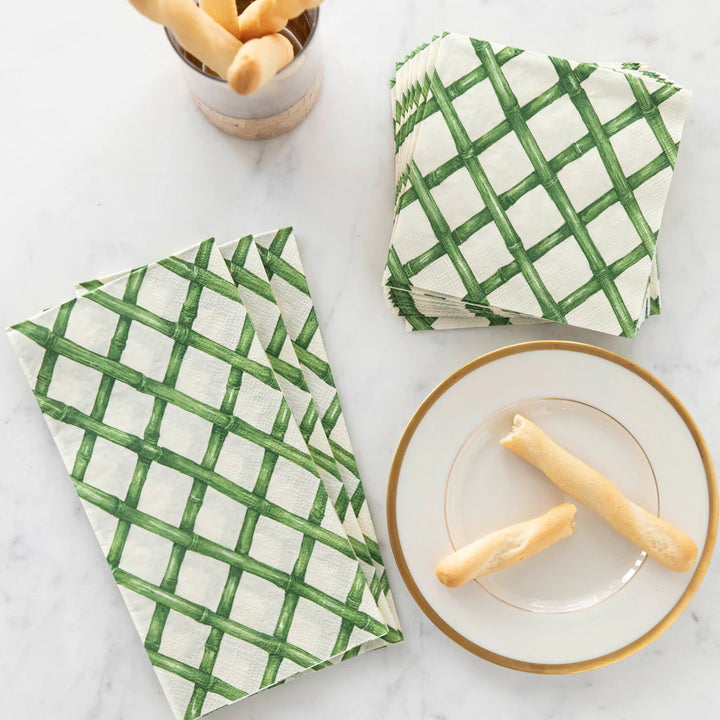 Green Lattice Guest Napkin Pack