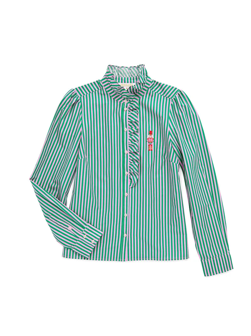 Shiraleah  Nutcracker Ruffle Blouse, Green