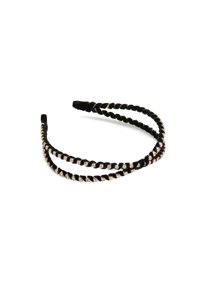 Shiraleah Rhinestone Skinny Double Headband