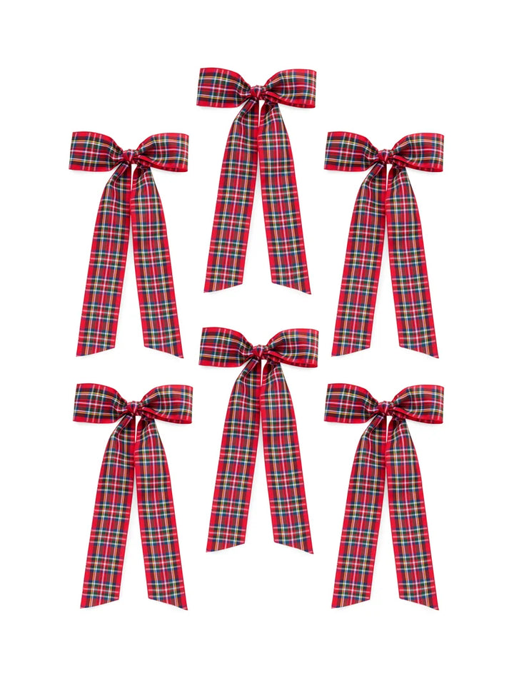 Shiraleah Set of 6 Decorative Plaid Bows, Multi