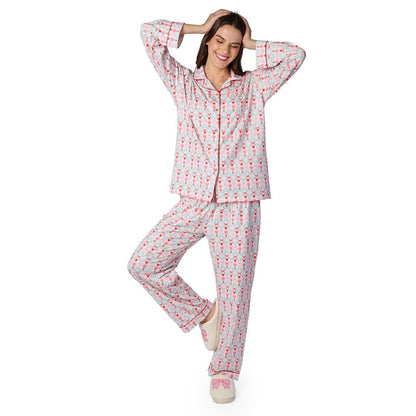 Nutcracker Party Print Jersey Printed Pajamas that Come in a Gift Bag