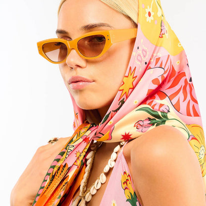 Bandidas Rose Medium Square Scarf Designed by Wild Paris