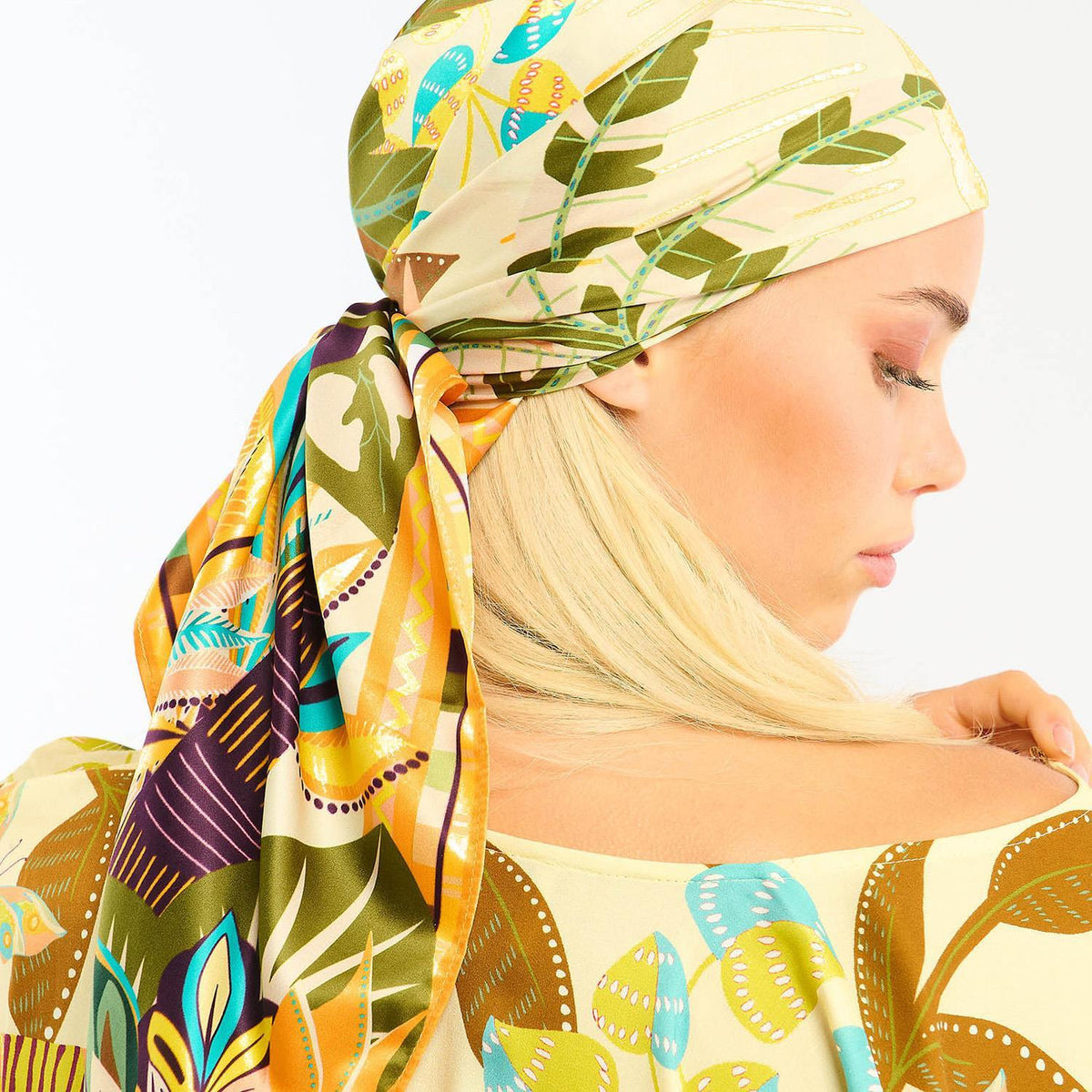 Hawaii Golden Medium Square Scarf Designed by Wild Paris